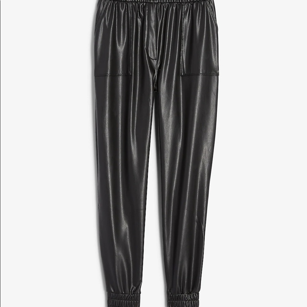NWT Express High Waisted Faux Leather Jogger Pant